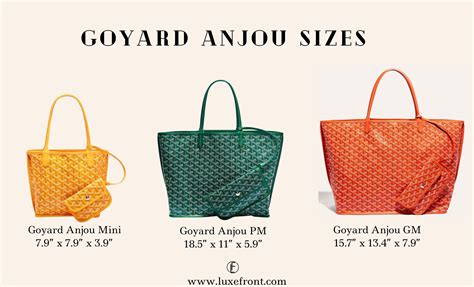 goyard tote bag size comparison.